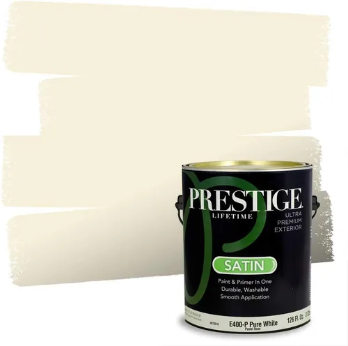 Miniatura 214 de PRESTIGE Paints Exterior Paint and Primer In One, 1-Gallon, Satin, Comparable Match of Benjamin Moore* Royal Linen* 931BM-PCM