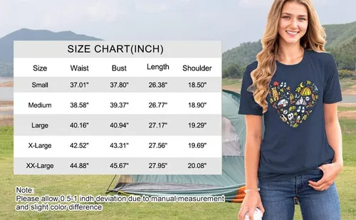 Miniatura 6 de FASHGL Camiseta de senderismo para mujer, divertida camiseta gráfica de montaña, linda camiseta de regalo para cámper, camisas casuales de vacaciones
