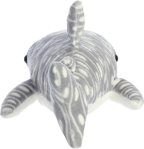 Miniatura 4 de Aurora® Adorable Flopsie™ - Animal de peluche de tiburón ballena, facilidad juguetona, compañeros atemporales, color gris, 12 pulgadas