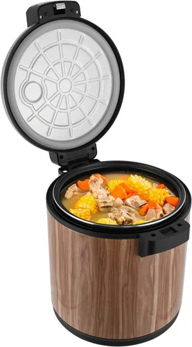 Miniatura 12 de Calentador de arroz eléctrico, calentador de arroz comercial de acero inoxidable resistente, con ajustes de temperatura, olla de arroz, calentador