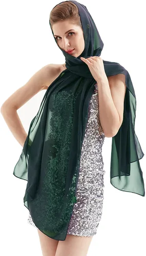 Miniatura 7 de Bufanda de gasa para mujer, hiyab nupcial, bufandas de boda, chal para dama de honor