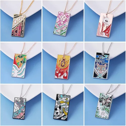 Miniatura 6 de Dije y collar de Tanjiro del anime Demon Slayer Collar de Kimetsu no Yaiba de Hanafuda joyería de cosplay para mujeres y niñas