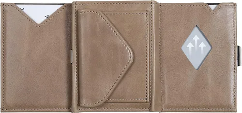 Miniatura 4 de Multiwallet con protección RFID con tarjetero con cierre a presión, Camello, Billetera triple