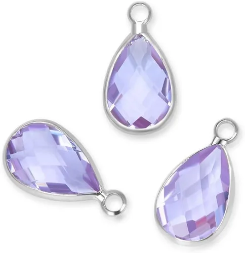 Miniatura 19 de Adabele Colgante de piedra natal de grado A, gota de 0.433 in, 0.551 in y 0.630 in, chapado en plata de ley para aretes personalizados, pulseras
