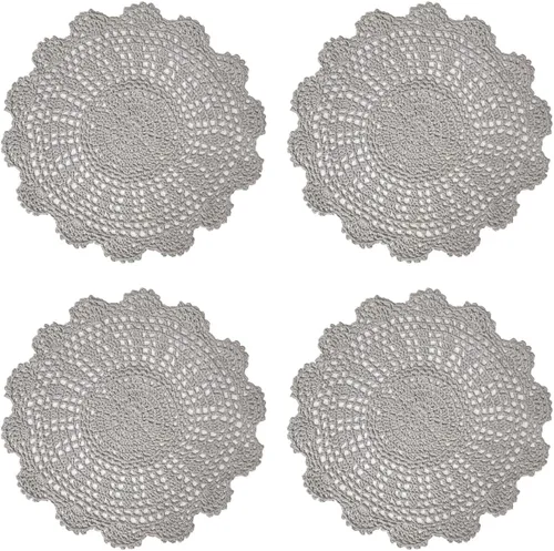 Miniatura 25 de Manteles individuales de encaje hechos a mano con flores de ganchillo, manteles individuales de cocina para platos de cocina