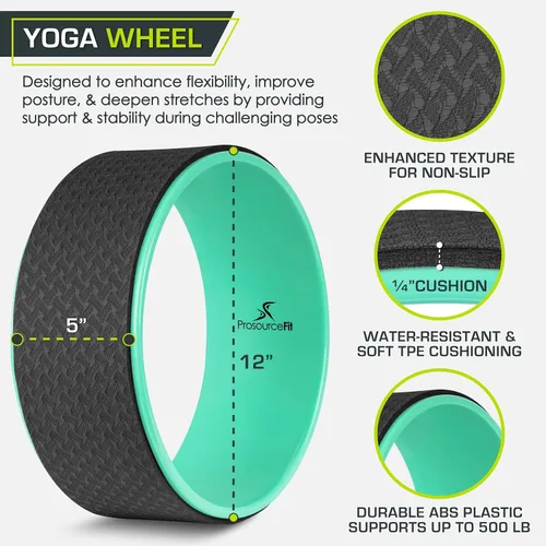 Miniatura 2 de ProsourceFit Soporte de rueda de yoga Negro/Verde