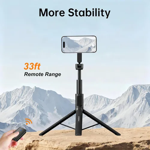 Miniatura 5 de Trípode magnético para selfie, soporte magnético extensible de aluminio de 67 pulgadas para Magsafe, giratorio de 360° y inclinación de 330°