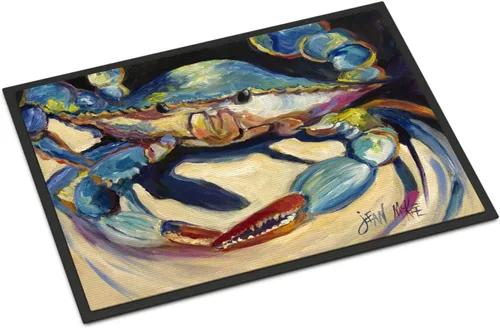 Miniatura 223 de Caroline's Treasures JMK1017JMAT - Tapete de caza de rana garza azul, 24 x 36 pulgadas, tapete para puerta delantera, interior y exterior