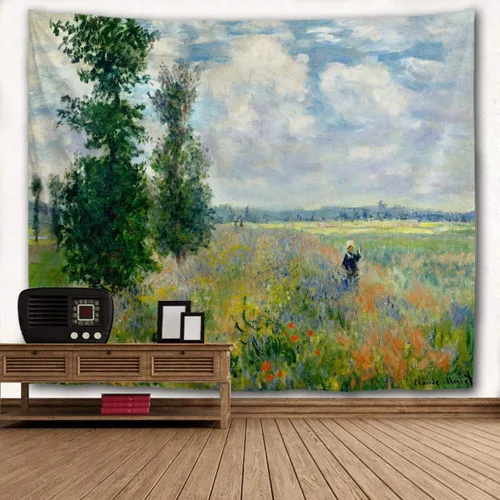 Miniatura 5 de WIHVE - Tapiz para colgar en la pared, de diseño floral bohemio, hippie, psicodélico, étnico, decorativo, de tela para dormitorio, decoración