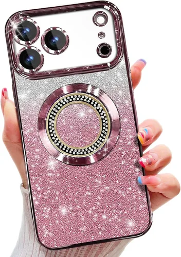 Miniatura 96 de Misscase Funda magnética con purpurina para iPhone 11 compatible con MagSafe, protección completa, delgada, a prueba de golpes, antiarañazos