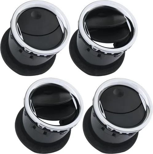 Miniatura 4 de TQPONLY Rejilla de ventilación del conducto de aire del calentador de AC del tablero (cromo y negro) Compatible con Ford F150 2004-2008/Lincoln Mark