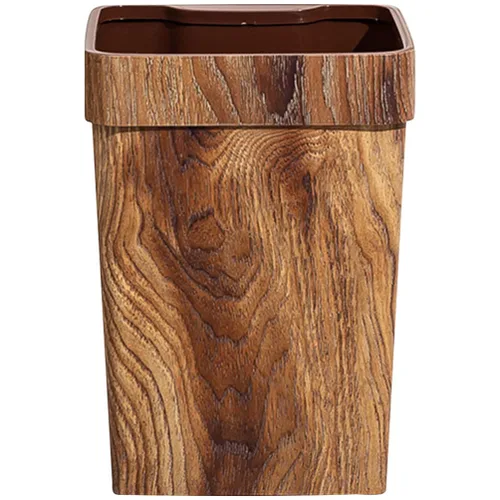 Cabilock Contenedor de basura para adornos, papelera de madera con patrón de mármol, contenedor de basura de plástico, cubo de papel higiénico para