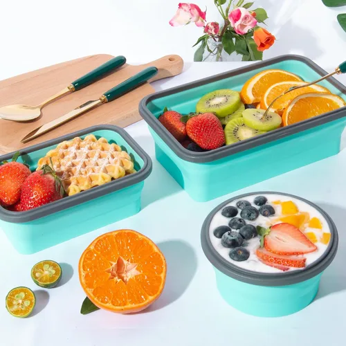 Miniatura 6 de Sudaya Paquete de 16 Recipientes de Almacenamiento de Alimentos Plegables con Tapas, Juegos de Recipientes de Almacenamiento Plegables Tazones