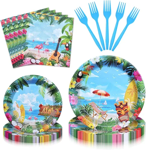 Miniatura 22 de Conjunto de Vajilla Temática de Baloncesto de 96 Piezas - Vajilla Desechable para Fans de Deportes con Platos de Papel, Servilletas, Tenedores