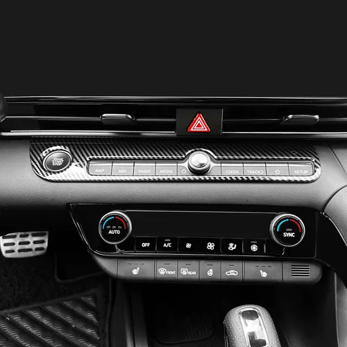 Miniatura 3 de Cubierta de Botón de Arranque y Parada de Coche de Una Pieza Estilo Fibra de Carbono Accesorios de Interior de Coche Compatible con Hyundai Elantra