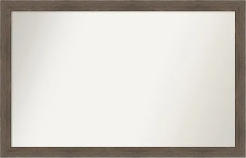 Miniatura 251 de Amanti Art Espejo de pared personalizado no biselado (24 x 27 pulgadas), marco estrecho de nogal chipre - varios tamaños personalizados - Espejo