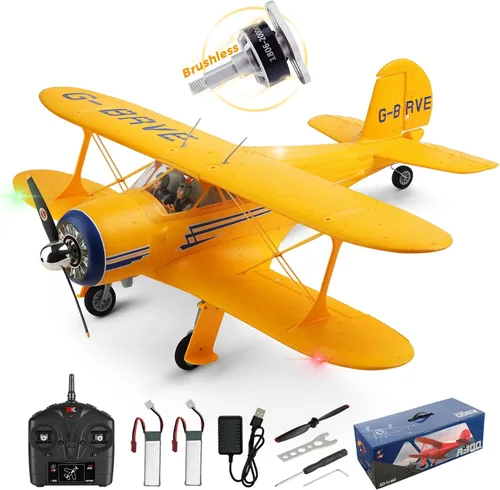 Miniatura 8 de CKYSCHN WLtoys A300 4-Ch Avión RC, Aviones RC Beechcraft D-17 con Luces, Aviones RC Brushless 6G/3D con 2 Baterías, Aviones RC de 2.4G de Control