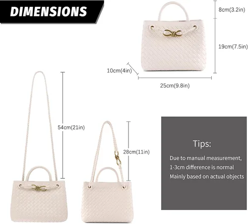 Miniatura 3 de Bolsa tejida para mujer, bolsa tejida con asa superior, bolsa de hombro tejida, bolsa cruzada