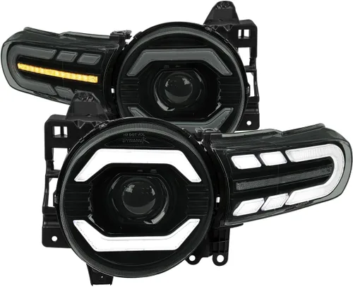 Miniatura 11 de SPEC-D TUNING - Faros delanteros proyectores negros con luces LED, señales de giro secuenciales y animación de inicio, compatibles con Toyota FJ