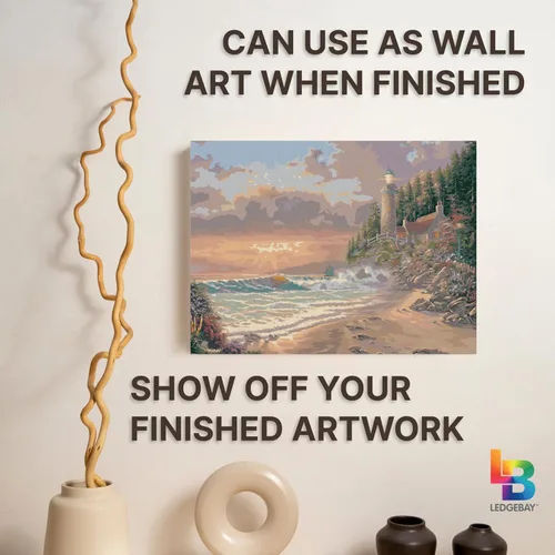 Miniatura 9 de Ledgebay - Kit de pintura por números DIY para adultos en lienzo enmarcado: kit de pintura por números de principiante a avanzado, los kits incluyen