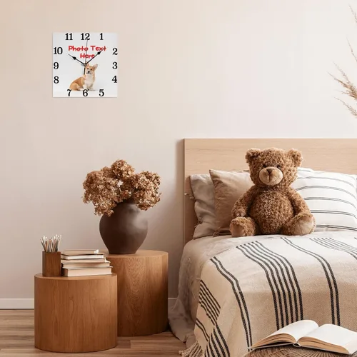 Miniatura 5 de Reloj personalizado cuadrado de pared con fotos personalizables, de 8 pulgadas, decoración silenciosa sin tictac para sala de estar, cocina, baño