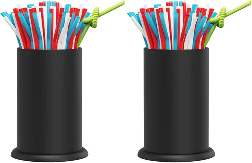 Miniatura 8 de MyLifeUNIT Dispensador de soporte para pajillas, organizador de utensilios de cocina de acero inoxidable 6.7 x 4.9 pulgadas, negro
