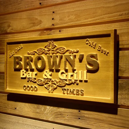 Miniatura 11 de ADVPRO wpa0053 - Letrero personalizado con nombre grabado en 3D de madera para el hogar, bar, cerveza, decoración del hogar, placas de casa de lago
