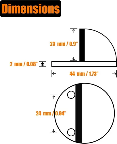 Miniatura 2 de JQK DSB3-BK-P10 - Tope de puerta de piso, para snowboard, almacenamiento de acero inoxidable, amortiguador de sonido, parachoques de pared, estante