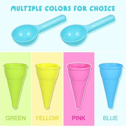 Miniatura 4 de Toddmomy Juguetes para niños pequeños, 10 piezas de plástico para helados, juegos de arena para niños, juego sensorial al aire libre para niños