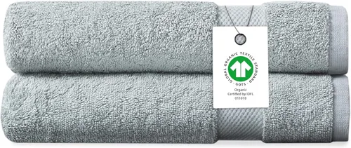 Miniatura 44 de Toalla de baño de felpa de algodón orgánico de lujo Certificado GOTS y OEKO-TEX Toallas de calidad hotelera premium Tecnología Feather Touch