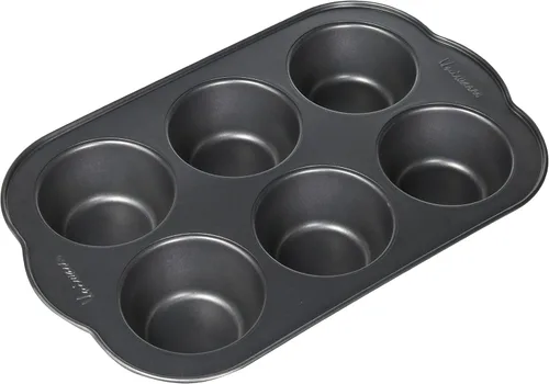 Miniatura 4 de Uniware Molde antiadherente para magdalenas con asas de gran tamaño, Horma Antiadherente para Muffins (6 tazas (pequeño))