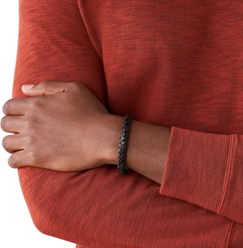 Miniatura 3 de Fossil Pulsera casual de acero inoxidable y cuero genuino para hombre, Acero inoxidable, Sin gemas.