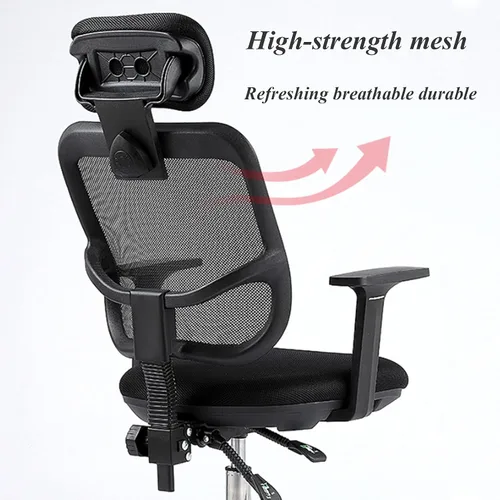 Miniatura 4 de Ergonomic Office Chair, Comfortable Swivel Chair with Mesh Fabric, Adjustable Backrest, High Back Computer Chair with Lumbar Support