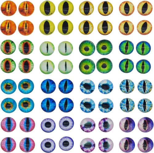 Miniatura 10 de juliewang Wholesale en bulk Assorted Ojo de dragón Cubiertos Cabochons de vidrio redondas para hacer Muñeca y la joyería Configuración