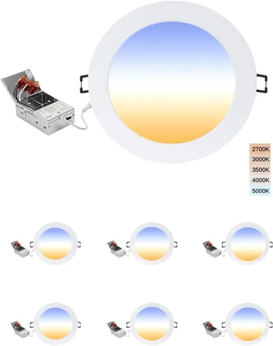 Miniatura 15 de POPANU Iluminación LED empotrable prémium de 4 pulgadas, 5 CCT, ajustable, regulable, empotrable, lámpara de techo con caja de conexiones
