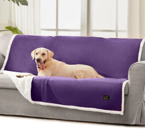 Miniatura 14 de Luciphia Manta de cama impermeable lavable, suave forro polar sherpa reversible para cachorros para perros medianos y grandes, funda protectora