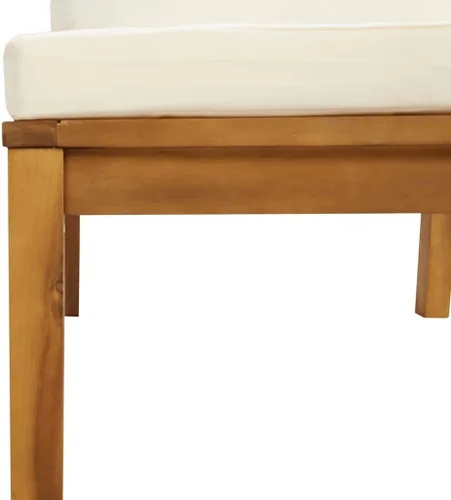 Miniatura 5 de 6 Piece Outdoor Patio Furniture Set, Modular Acacia Wood Garden Lounge Set with Weather Resistant Cushions, Cream Brown Modern Seating for Balcony