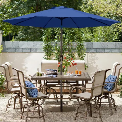 Miniatura 6 de Blissun - Sombrilla de aluminio para patio al aire libre de 9 pies, sombrilla de mesa para exteriores, sombrilla de jardín, sombrilla de mercado