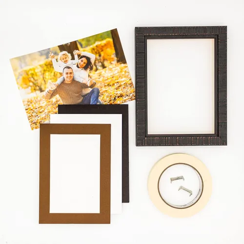 Miniatura 6 de Tapete de 11 x 14 pulgadas para fotos de 8 x 10 pulgadas, tablero de fotos marrón roble envejecido precortado para marcos de 11 x 14 pulgadas, corte