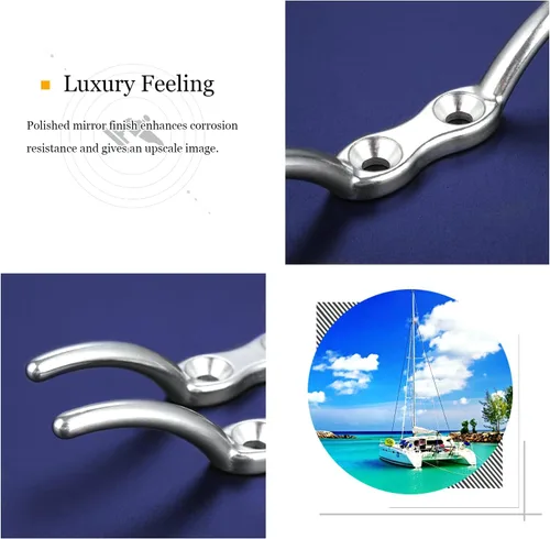 Miniatura 3 de AMYSPORTS Marine Hardware Cuerda Cleat Steel Heavy Duty Rope Cleat Marine Stainless Deck Boat Cleat Amarre