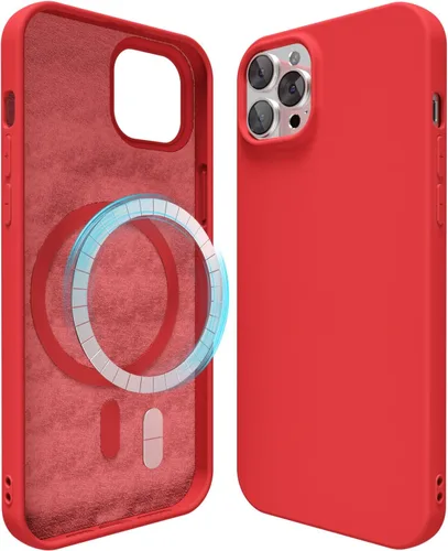 Miniatura 140 de oakxco Funda de silicona para iPhone 12 Pro Max, magnética, compatible con carga inalámbrica Magsafe, cubierta protectora de goma suave y delgada