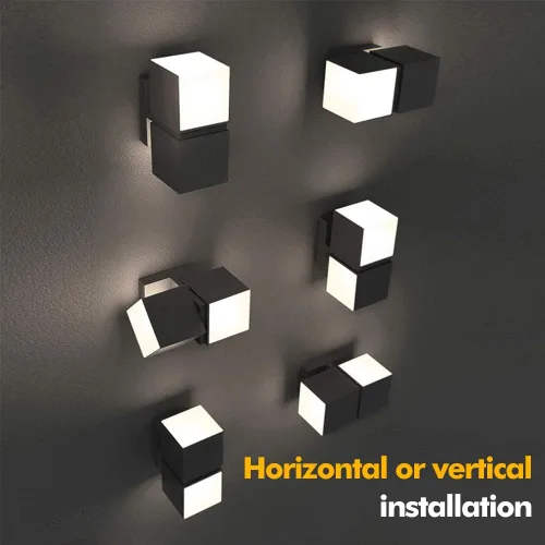 Miniatura 6 de LUTEC Cuba 3000K 1100LM LED Integrado Porche Pared Luz Exterior e Interior Dormitorio LED Pared Farol Sconce-Negro