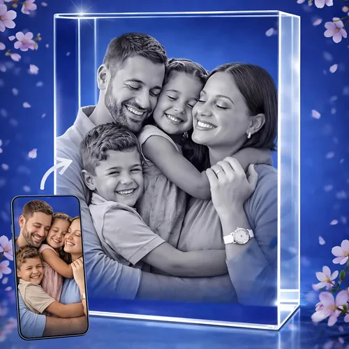 Miniatura 11 de STRONGUS Regalo de Navidad con foto de cristal 3D, imagen grabada personalizada en cristal, recuerdo único de vacaciones para papá, mamá, él, ella