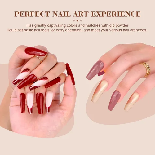Miniatura 3 de SAVILAND - Kit de iniciación de uñas de polvo de inmersión de 49 piezas - 40 colores, polvo de inmersión de color rosa intenso, rojo, nude suave