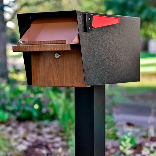 Miniatura 8 de Mail Boss Curbside, Wood Grain 7510 Mail Manager Buzón de seguridad con bloqueo, acero, negro