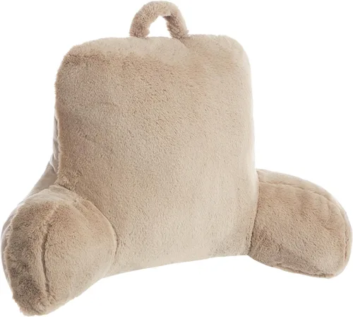 Miniatura 16 de Urban Lifestyle Almohada decorativa y de apoyo para cama de lectura, pelo largo ultra suave, de pelo sintético, reverso a tela de visón, color negro