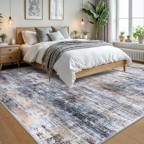 Miniatura 991 de IOHOUZE Alfombra abstracta lavable de 3 x 12 pies para pasillos, antideslizante para cocina, camino de entrada de lana sintética para interiores