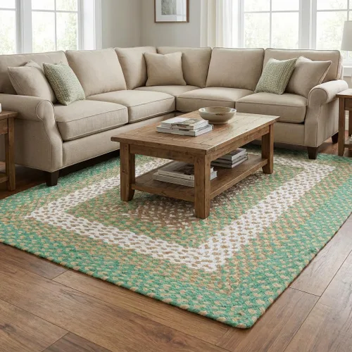 Miniatura 27 de Super Area Rugs Alfombra Trenzada Estilo Granja de 20x30 Pulgadas - Alfombra de Algodón Natural Suave para Baño, Cocina, Entrada - Alfombra Tejida