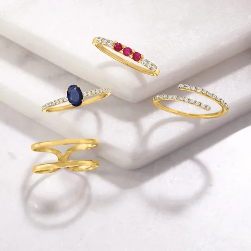 Miniatura 6 de RS Pure by Ross-Simons 14kt Yellow Gold 2-Band Open-Space Ring