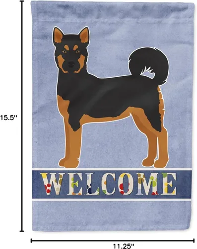 Miniatura 7 de Caroline's Treasures CK3704GF Bandera de jardín de bienvenida de Akita Shepherd Black and Tan - Bandera decorativa para patio exterior, patio